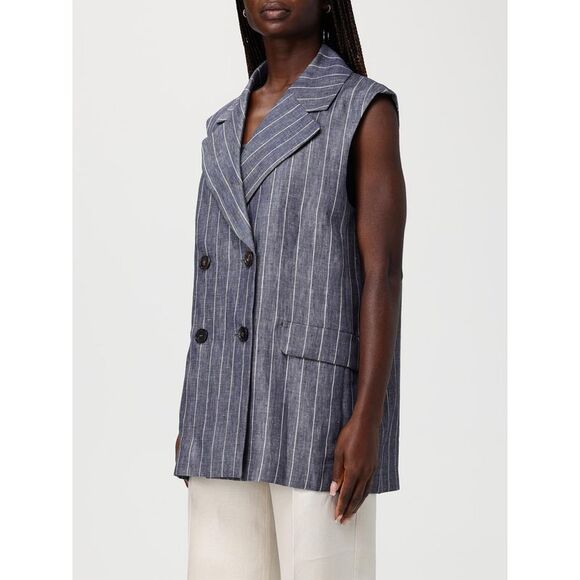 'S Max Mara Waistcoat Woman Blue